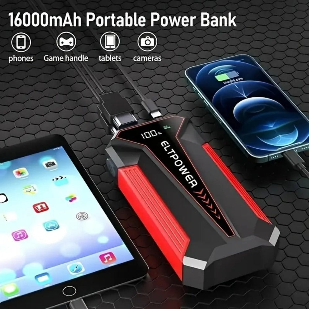 Portable Car Jump Starter + Air Pump with LED