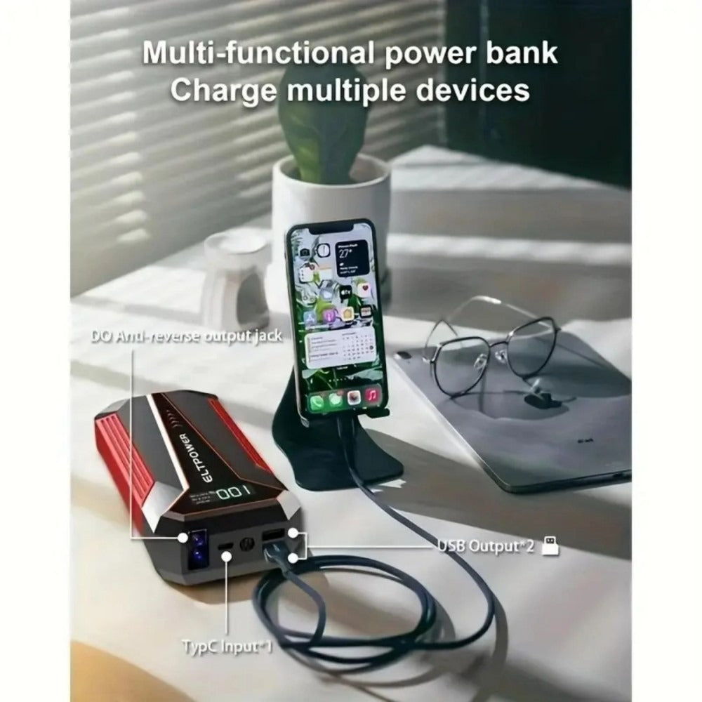 Portable Car Jump Starter + Air Pump with LED