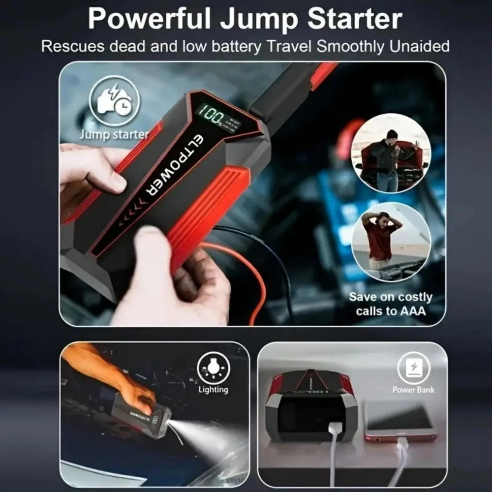 Portable Car Jump Starter + Air Pump with LED